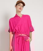 kort t-shirt met elastische boord