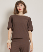 uni t-shirt met pofmouwen