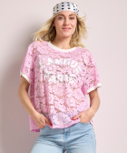 kanten t-shirt met print