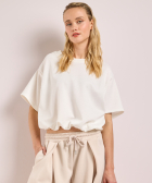 korte scuba t-shirt met elastiek