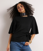 t-shirt met knoopdetail