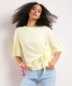 t-shirt met knoopdetail