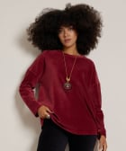 rib velvet top met ketting