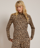jersey top met all-over print