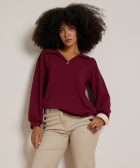 v-hals top met knoop