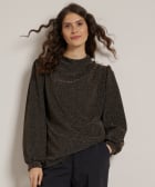 glitter top schouderknopen