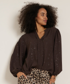 glitter top met v-hals