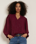 glitter top met v-hals
