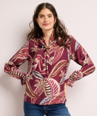 top met bloemenprint en sjaal