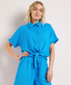 crinkle korte blouse glitters