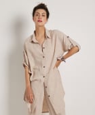lange blouse linnenlook