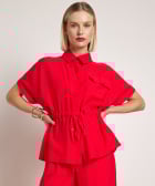 uni blouse met taillekoord