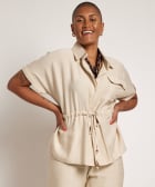 uni blouse met taillekoord