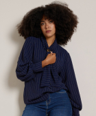 gestreepte blouse met kraag
