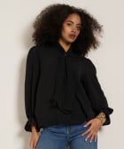 uni blouse met sjaalkraag