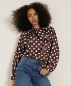 stippen blouse met strik