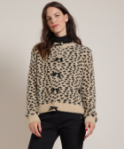jacquard vest met strikjes