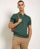 gebreide polo met v-hals