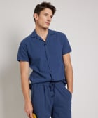 uni overhemd linnenlook