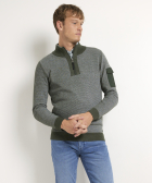 trui met contrast boorden