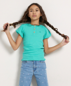 pofmouw t-shirt met knopen