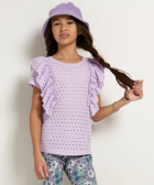 jacquard t-shirt met ruches