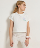 kort t-shirt met borstprint