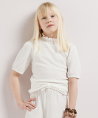 structuur t-shirt ruchekraag