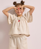 linnenlook wijd t-shirt