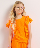 crinkle t-shirt met ruffles