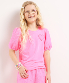 t-shirt met pofmouw en embroidery