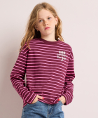 top met strepen en print