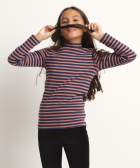 Ribgebreide top met gestreept dessin