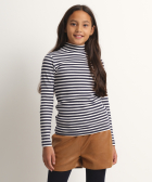 Ribgebreide top met gestreept dessin