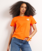 oranje t-shirt met kroon