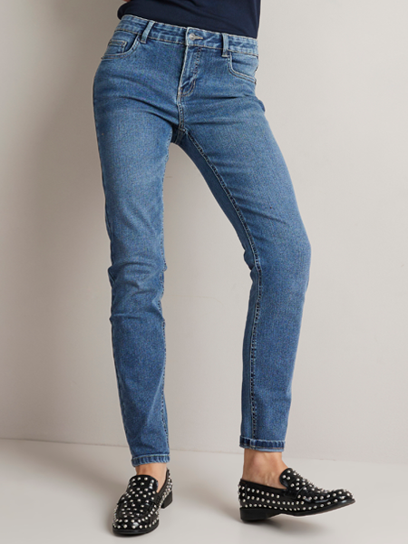 blauwe slim fit dames jeans