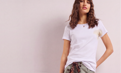 witte t-shirt met gele zweetvlekken